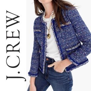 JCrew Lady Jacket in Multicolor Colbalt Tweed